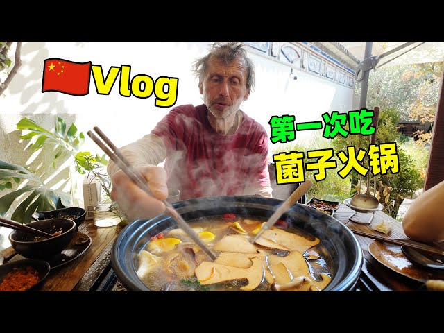 Treating My German Father-in-Law to a Feast: Wild Mushroom Hotpot & BBQ in Xizhou, Dali, Yunnan! 🍄🔥