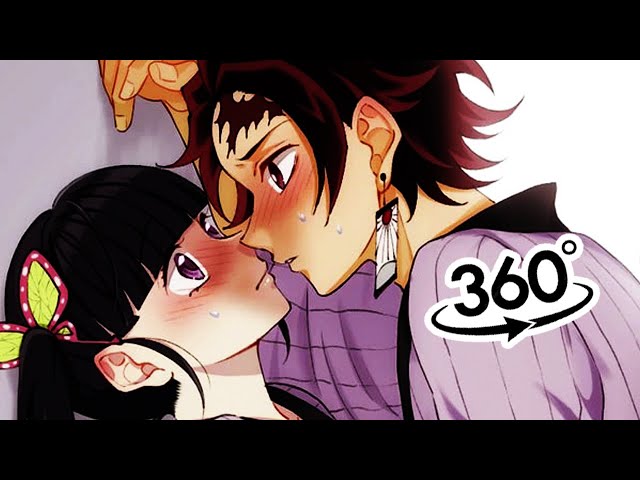 💖 KANAO and TANJIRO their first kiss 💖 (Goes WRONG) 😆 tanjiro x kanao DEMON SLAYER VR (anime vr)