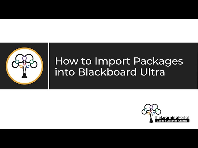 How to Import Packages into Blackboard Ultra