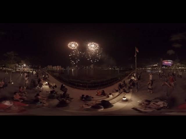 Singapore 51st National Day Fireworks Rehearsal - GoPro 360 Rig Panoera Mount 4K