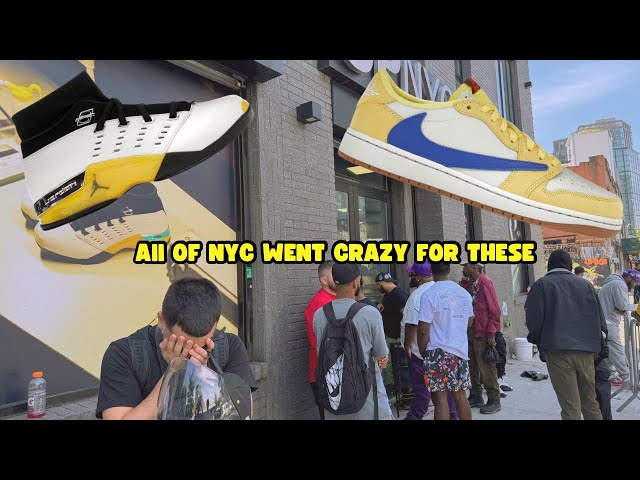 NYC WENT CRAZY FOR THE JORDAN 17 LIGHTING AND TRAVIS SCOTT CANARIES😳