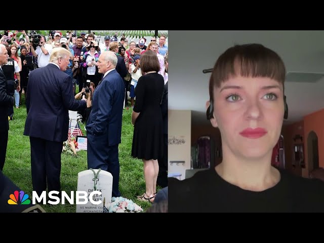 'Desecrated by Donald Trump': Widow of former marine calls out Trump’s Arlington photo-op