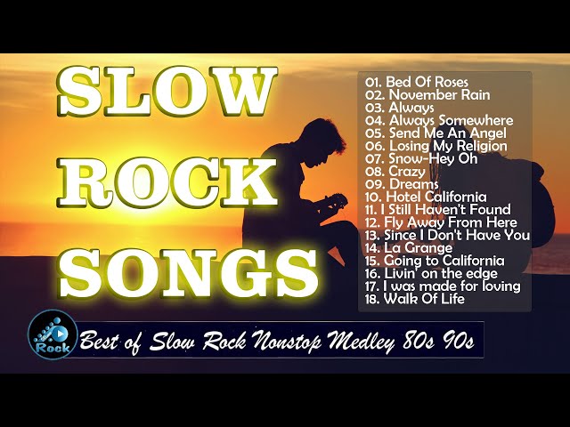 Bon Jovi, Nazarath, Guns N' Roses, Scorpions, Aerosmith...| Slow Rock Best Hits 70s 80s 90s