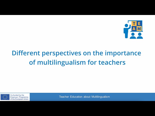 1.1 Different perspectives on the importance of multilingualism for teachers