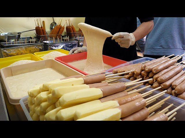 popular cheese hot dog - korean street food