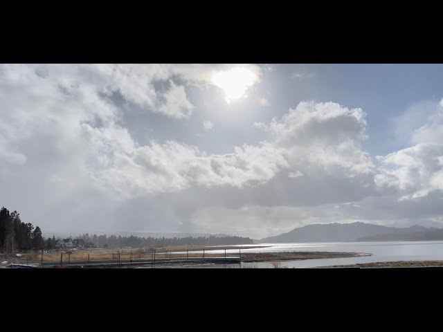 Sleet showers. Big Bear, CA Partly to Mostly cloudy and beautiful. Feels like Heaven. March 23, 2021