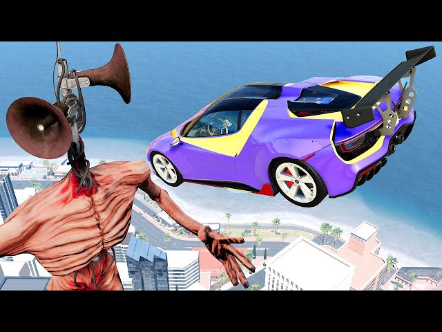 DEADLIEST Cars Jumping Into Giant Nuclear Centrale with SCP-096 - Beamng Drive Total Destruction #2