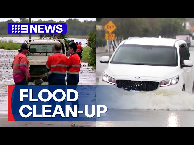 Warning of more rain as North Queensland flood clean-up continues | 9 News Australia