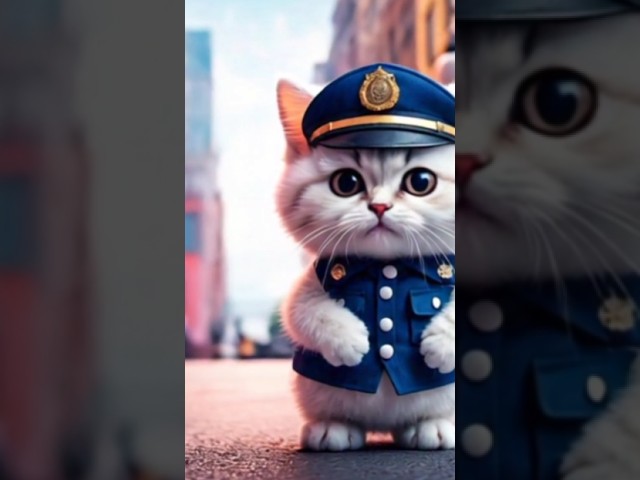 Cute cat police officer #trending #cartoon #viralvideo #shorts #stories #cat #catlover #miew