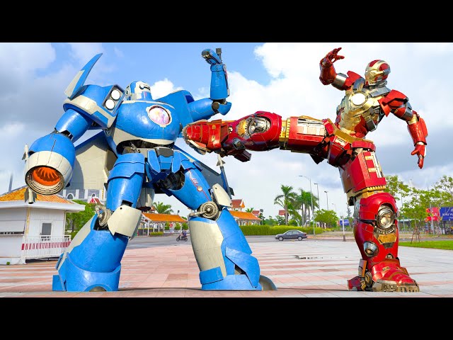 Transformers x Avengers - Blue Robot vs Iron Man Epic Battle | Paramount Pictures [HD]