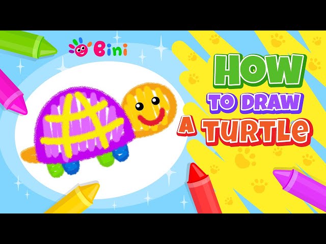 How to draw a Turtle. Step by step tutorial.