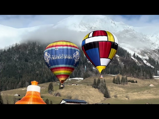 🇨🇭 45. Internationales Ballonfestival 3 💫 Château-d’Œx, Kanton Waadt, Start des ersten Ballons 💫