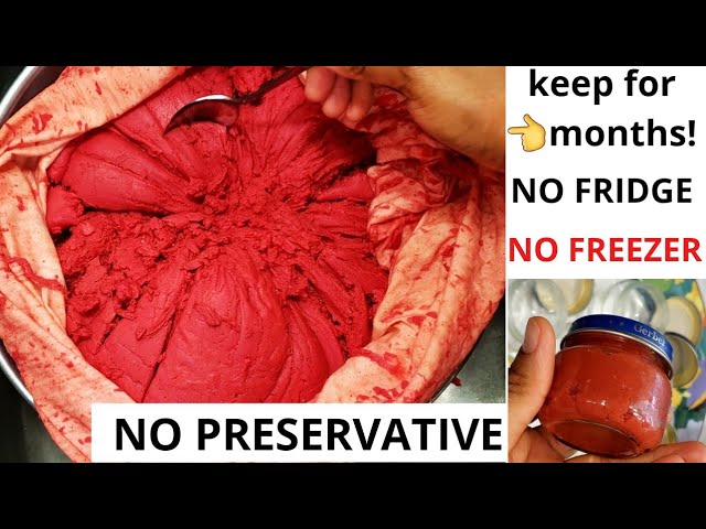 Keep Homemade Tomato Paste without fridge or freezer | Store Tomatoes for long without fridge