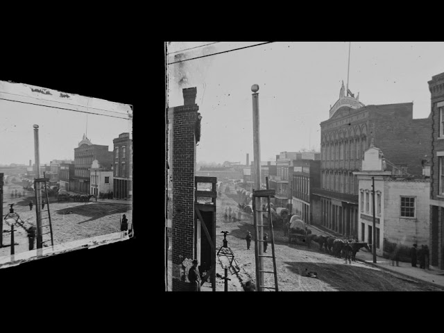 Wagon Train on Marietta St, Atlanta GA, 1864 (silent, still image)