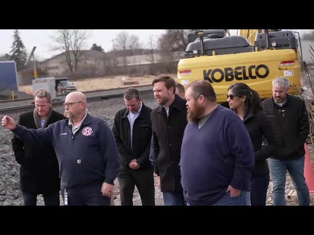 Raw video: VP JD Vance visits site of East Palestine train derailment on 2-year anniversary