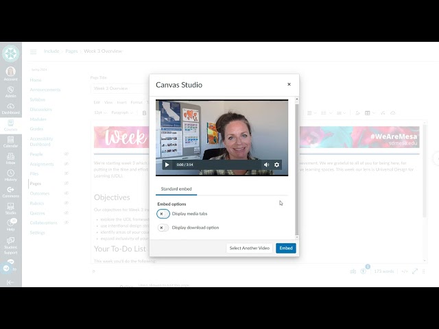 Canvas Studio -  How to embed your Canvas Studio video into a Canvas Page