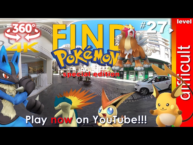 SPECIAL #5: Find 5 Pokemon + secret one (difficult) - Pokemon GO VR 360 video. 4K. Game 27