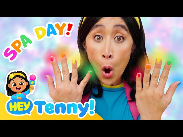 Spa Day for Face Masks and Rainbow Nails🌈 | Educational Video for Kids | Hey Tenny!