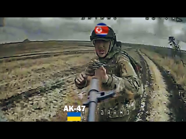 Horrible! Ukrainian FPV drone equipped with AK-74 brutally wipe out North Korean soldiers in Donetsk