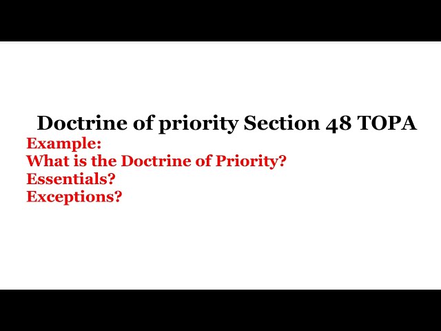 Doctrine of priority in transfer of property | Priority under tpa | sec 48 of transfer of property