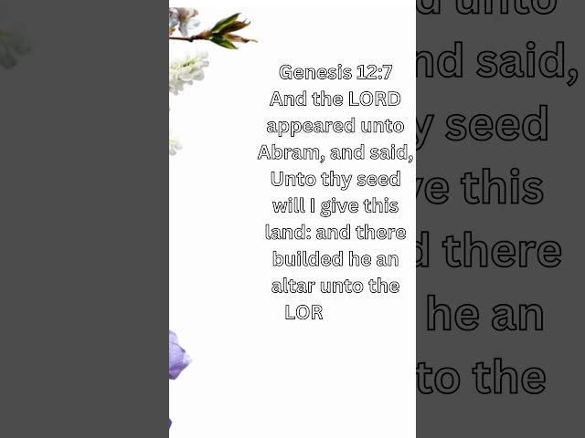 "The Lord Appears to Abram: Genesis 12:7"