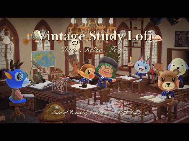 Animal Crossing: A Cozy Vintage Classroom🌿 | Calm-Focused Lo-fi