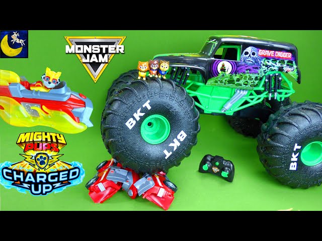 Paw Patrol Mighty Pups Charged Up Toys Monster Jam MEGA Grave Digger RC Trucks Toy Stories for Kids