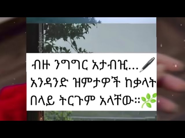 ብዙ ንግግር አታብዢ... አንዳንድ ዝምታዎች ከቃላት በላይ ትርጉም አላቸዉ።🌿