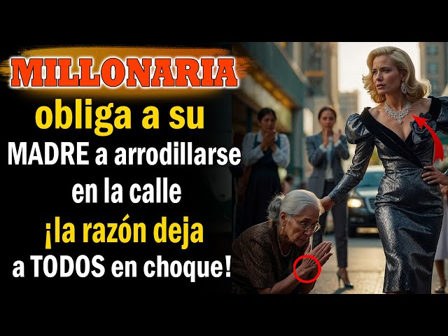 MUJER MILLONARIA obliga a su MADRE a arrodillarse en la calle, ¡la razón deja a TODOS en choque!