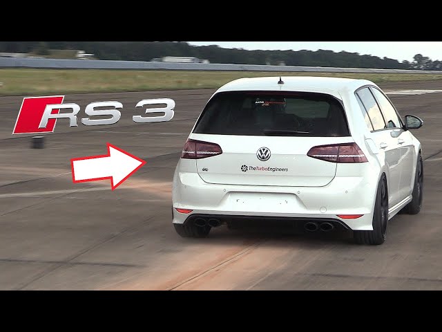 740HP VW Golf 7R w/ 2.5L TFSI RS3 Engine - LOUD Revs, Accelerations & Drag Racing!