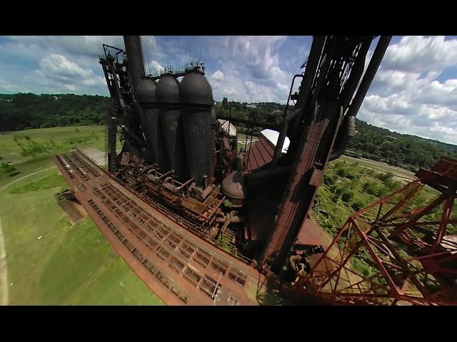 An aerial tour of Carrie Furnace in Pittsburgh PA