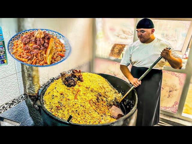 How is plov prepared? We prepare 55 kg of Plov per day | ASMR Food Uzbekistan