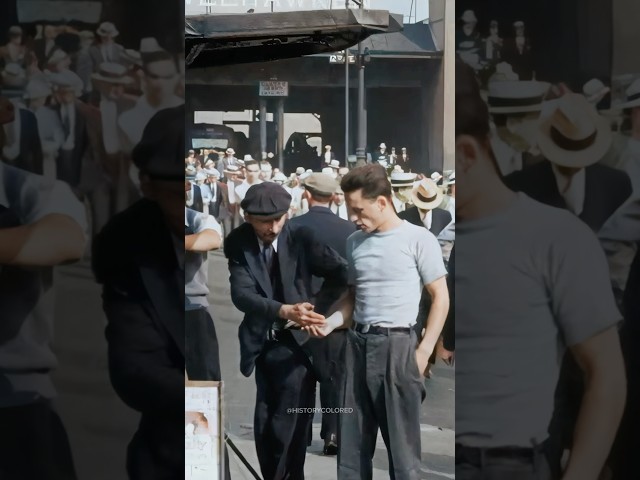 New York City newsstand in the 1930s - Restored Footage