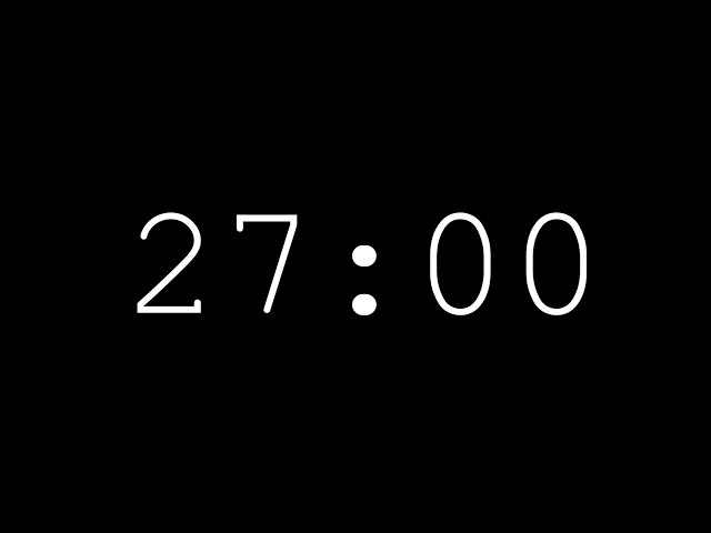 27 Minute Minimalist Silent Countdown Timer With Alarm