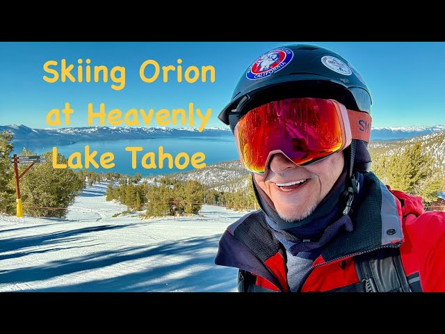 Skiing the blue Orion run from the top of the Dipper lift at Heavenly in Lake Tahoe in November 2024