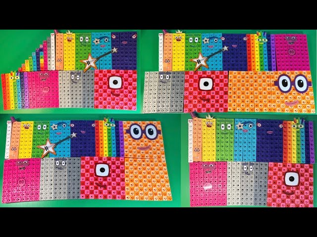 Numberblocks learning counting 0-100-200 and countdown 200-100-0 numberblocks toys MathLink Cubes