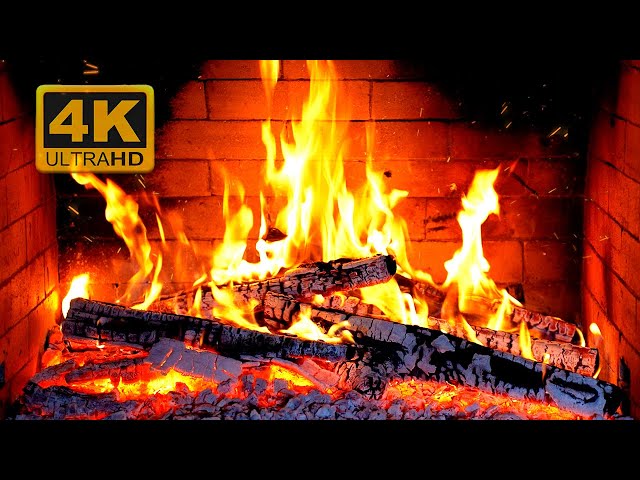 FIREPLACE 4K 🔥 Fireplace video with Burning Logs & Fire Sounds