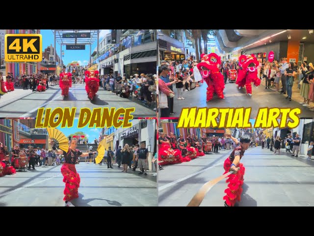 悉尼車士活蔡李佛農曆新年醒獅武術表演 4K Lion 🦁 Dance 💃 in Sydney Chatswood Station Interchange for Chinese New Year 🇦🇺