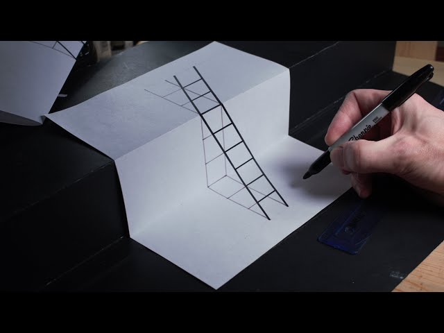 3D Ladder Illusion Art | How to Draw