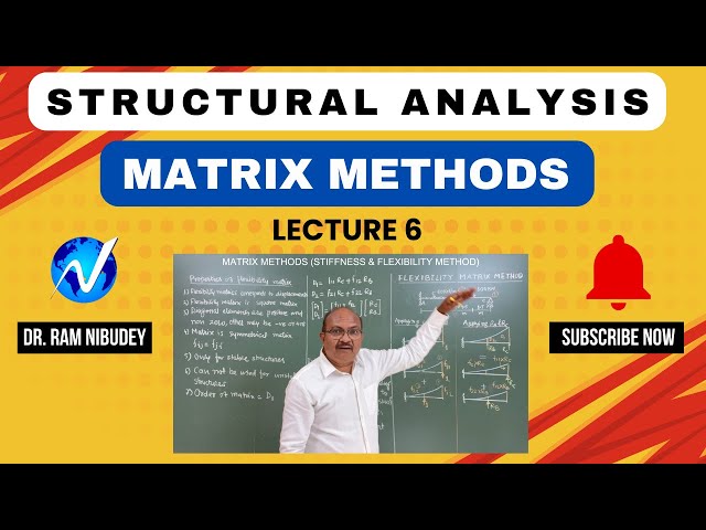 Matrix Methods L6 | Flexibility & Stiffness Method | Structural Analysis | Civil Engineering