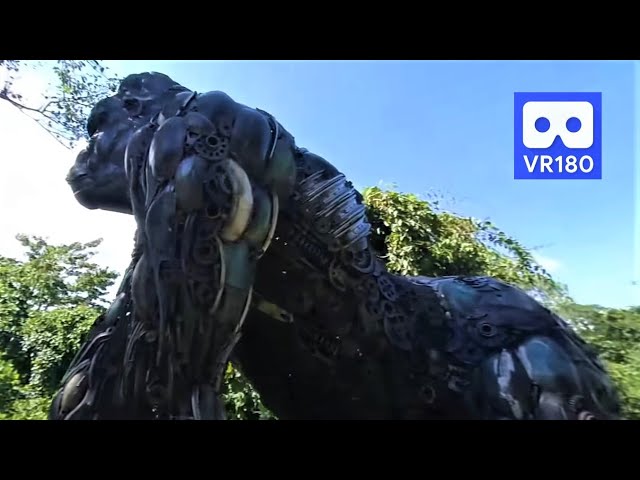 3D 180VR 4K Robots in the Forest : Gorilla Robot, Chameleon Robot , Unicorn Robot, Rabbit Robot