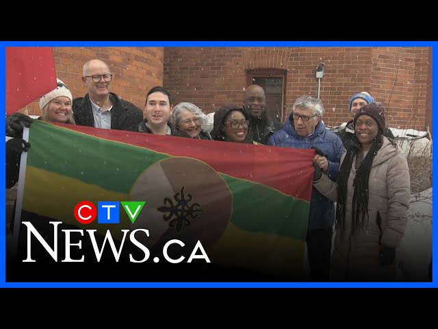 First-ever Black History Month flag raising in Orillia, Ontario