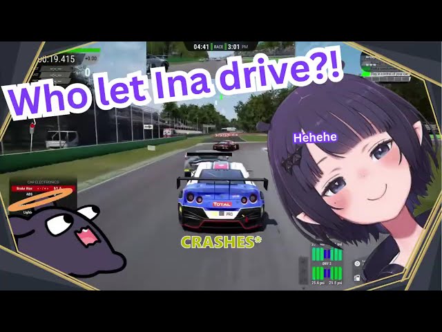 Who let Ina Drive? #hololiveenglish #envtuber #vtuber #hololive #hololivemyth  #holomyth #takotime