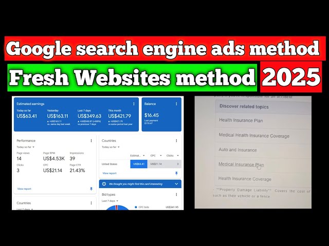 AdSense Loading Method 2025 | High CPC |Search engine ads method on fresh websites |