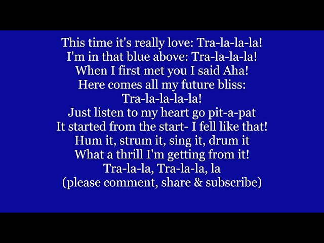 GERSHWIN: TRA-LA-LA-LA THIS TIME IT'S REALLY LOVE words lyrics text George sing along song music