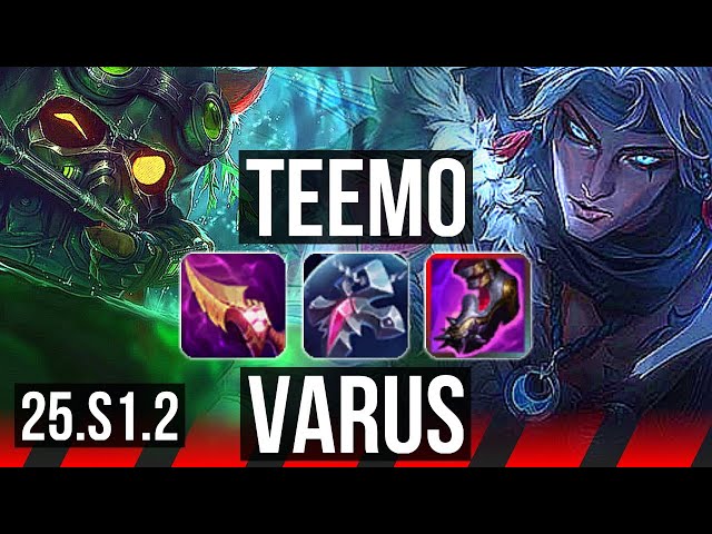 TEEMO vs VARUS (TOP) | 7 solo kills, 500+ games | NA Master | 25.S1.2