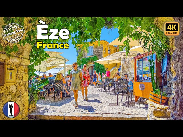 🇫🇷 ÈZE Walking Tour - Côte d'Azur, French RIviera, Most Beautiful Medieval Village of France 4k60fps