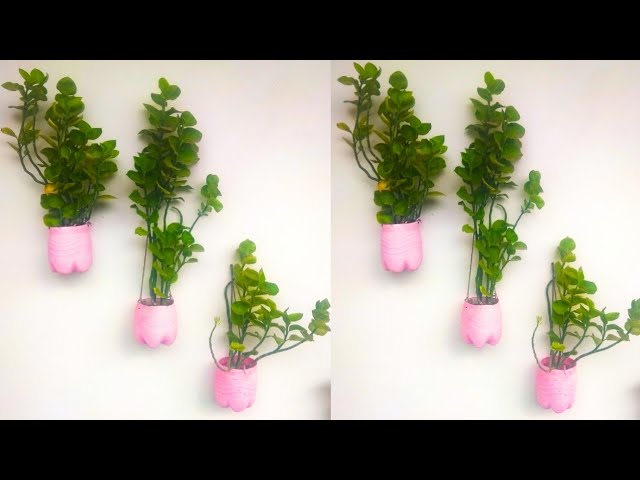 Wall Hanging planter pots using plastic bottles for wall decor // Creative Ideas in Home Art