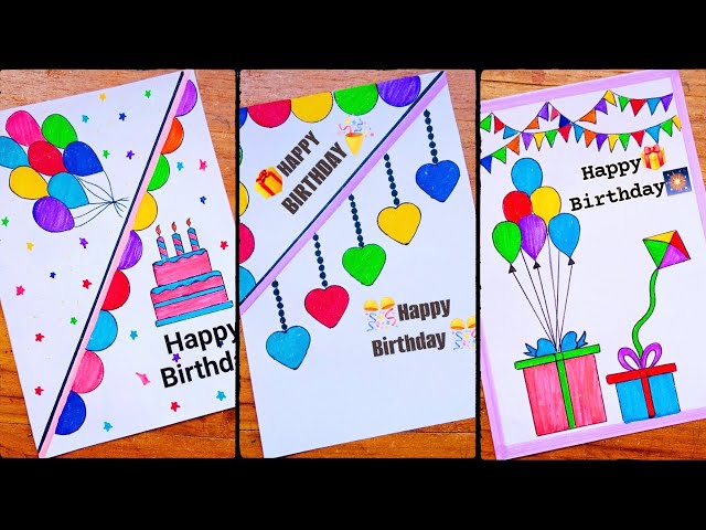 3Easy Birthday Card Drawing || Birthday Card Ideas