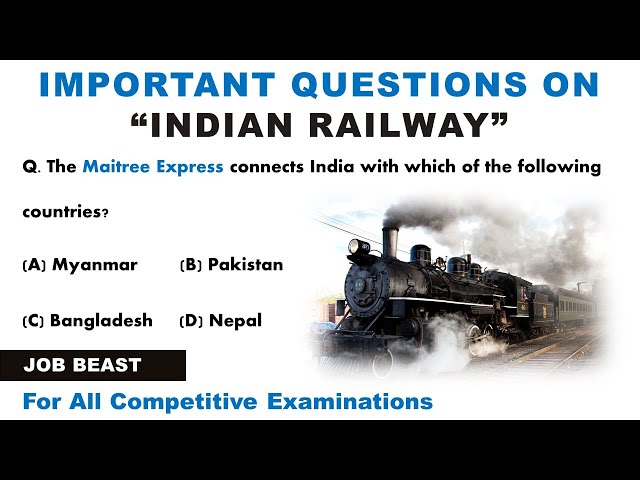 Indian Railways MCQ's | Indian Railways GK | Indian Railway MCQ Questions Answer